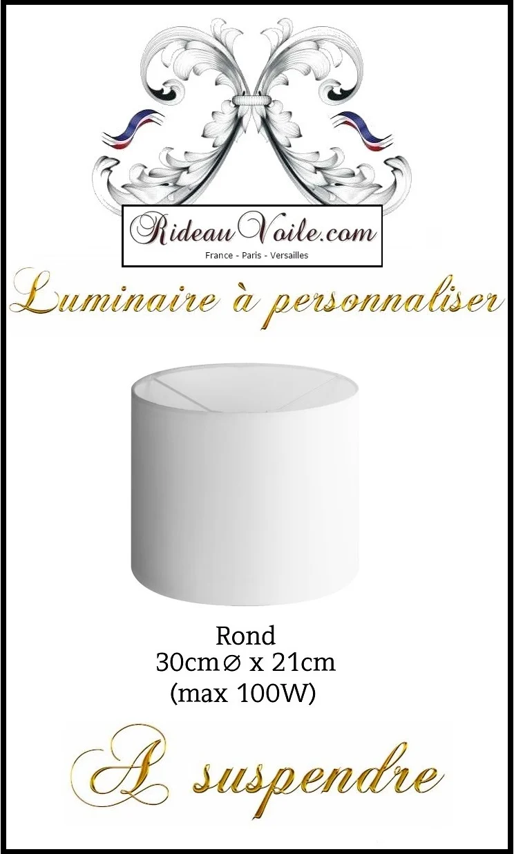 Création Luminaire éclairage Abat-jour rond 30cm x 21cm motif lampe à suspendre
