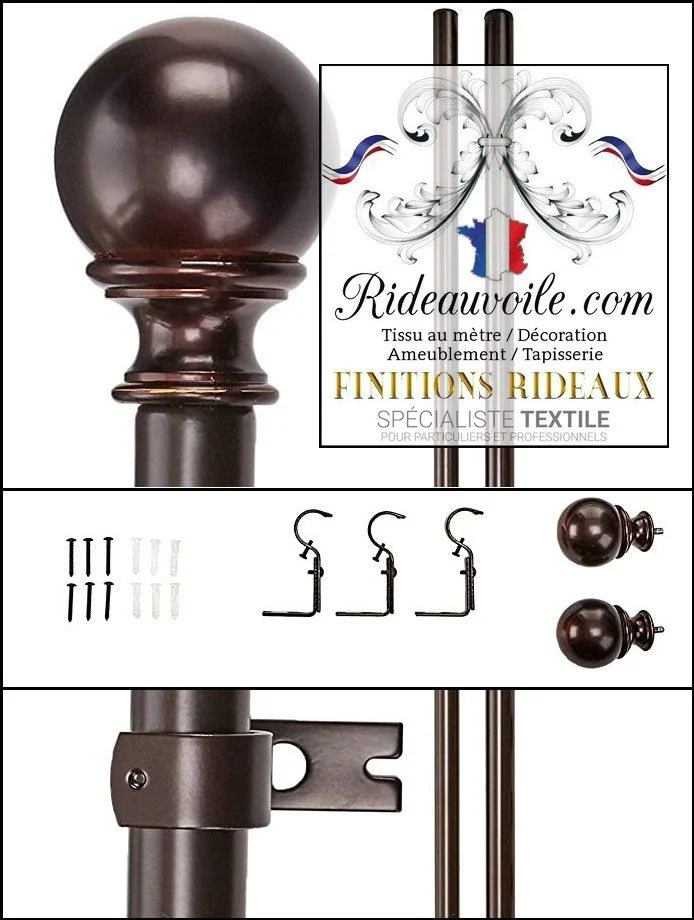 Accessoires tringles barres embouts ronds support rideaux voilages