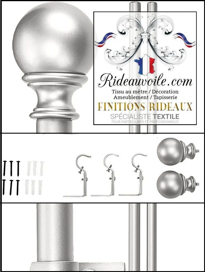 Accessoires tringles barres embouts ronds support rideaux voilages