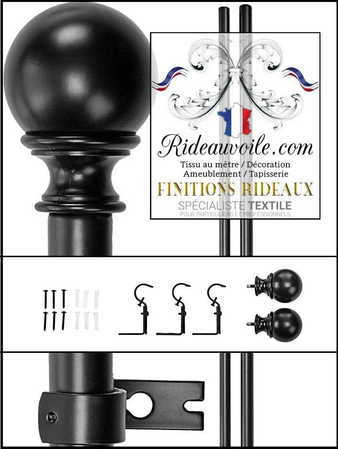 Accessoires tringles barres embouts ronds support rideaux voilages