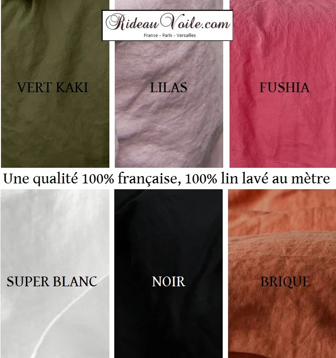 Grande largeur Lin lavé naturel tissu au mètre rideaux voilage housse couette coussin