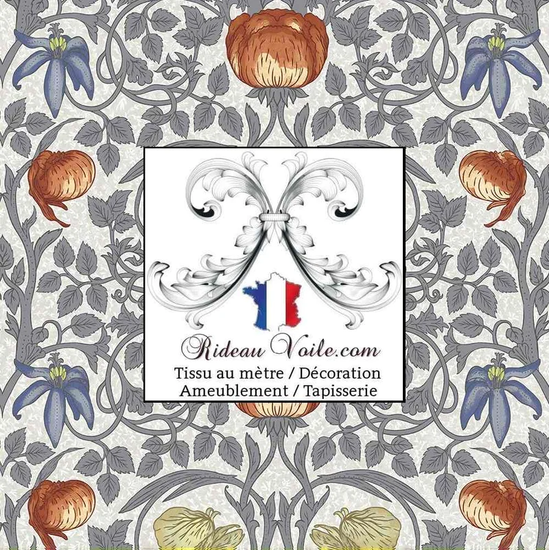 Tissu floral ameublement mètre motif fleurs décoratrice architecte intérieur society