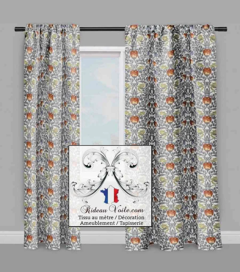 Tissu floral ameublement mètre motif fleurs décoratrice architecte intérieur society
