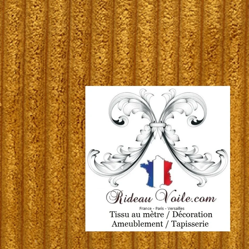 Tissu Fourrure de velours côtelé Jaune Or mètre rideau décoration sur mesure