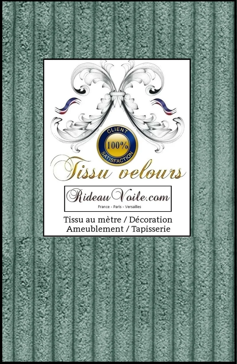 Tissu velours vert de fourrure côtelé au mètre rideau plaid rénov Paris Hospitality