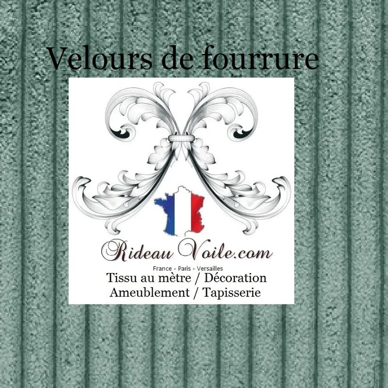 Tissu velours vert de fourrure côtelé au mètre rideau plaid rénov Paris Hospitality