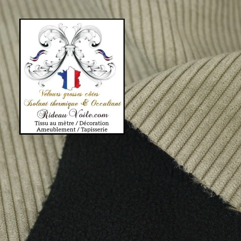 Velours Gris isolation rideau Tissu Occultant ignifugé thermique Acoustique mètre