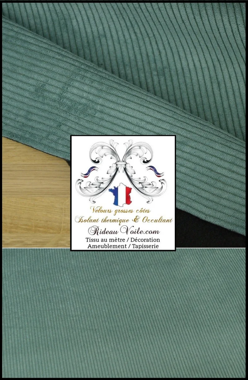 Velours vert isolation rideau Occultant ignifugé thermique Acoustique mètre