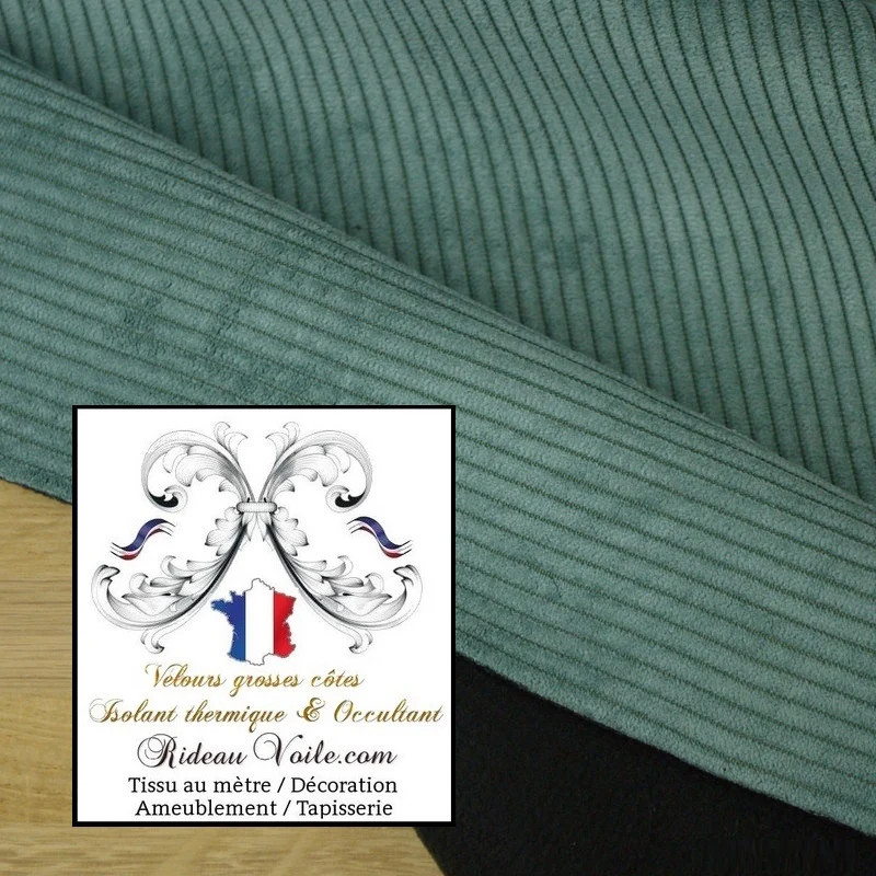 Velours vert isolation rideau Occultant ignifugé thermique Acoustique mètre