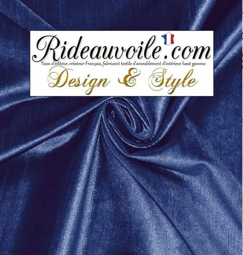 Jacquard tissu éditeur fabricant ameublement velours bleu brodé orange mètre