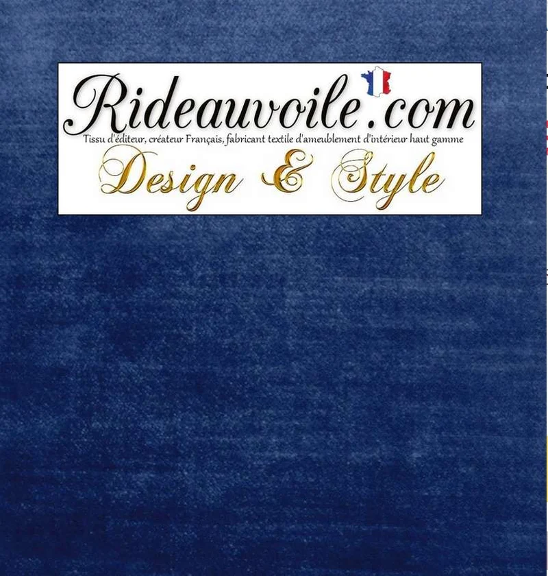 Jacquard tissu éditeur fabricant ameublement velours bleu brodé orange mètre