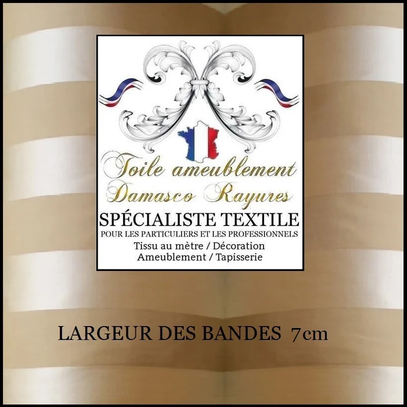 Damasco à rayures tissu jacquard satin ameublement architecte décoratrice rénovation