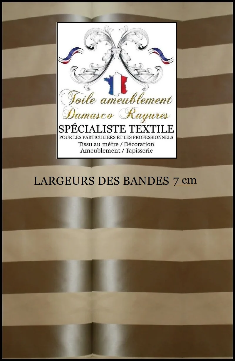 Damasco à rayures tissu jacquard satin ameublement architecte décoratrice rénovation