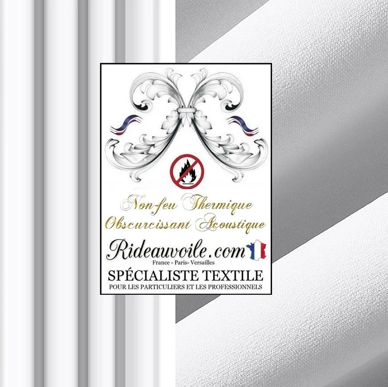 Tissu blanc 150cm isolation Occultant ignifugé thermique Acoustique