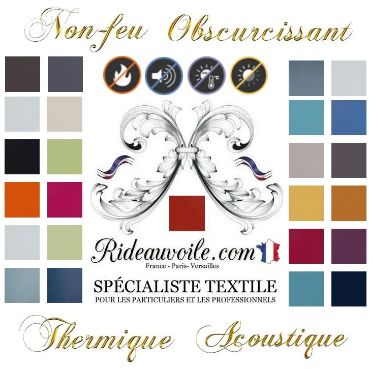 Tissu blanc 150cm isolation Occultant ignifugé thermique Acoustique