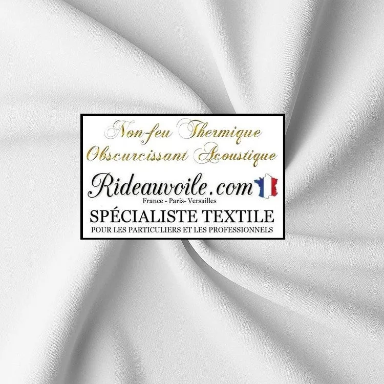 Tissu blanc 150cm isolation Occultant ignifugé thermique Acoustique