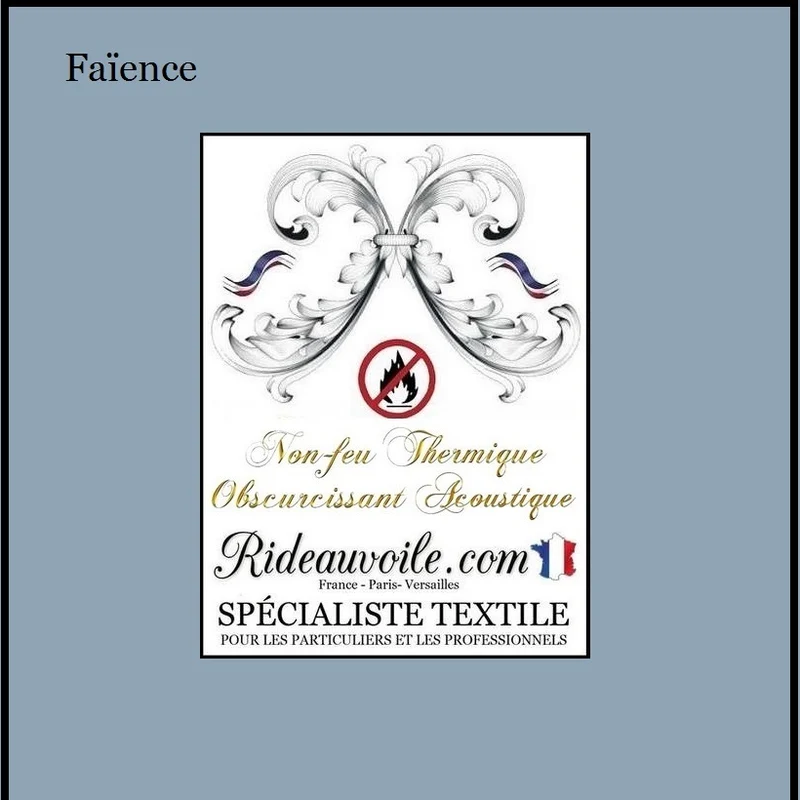 Tissu ameublement occultant ignifugé BLEU thermique phonique mètre 290cm