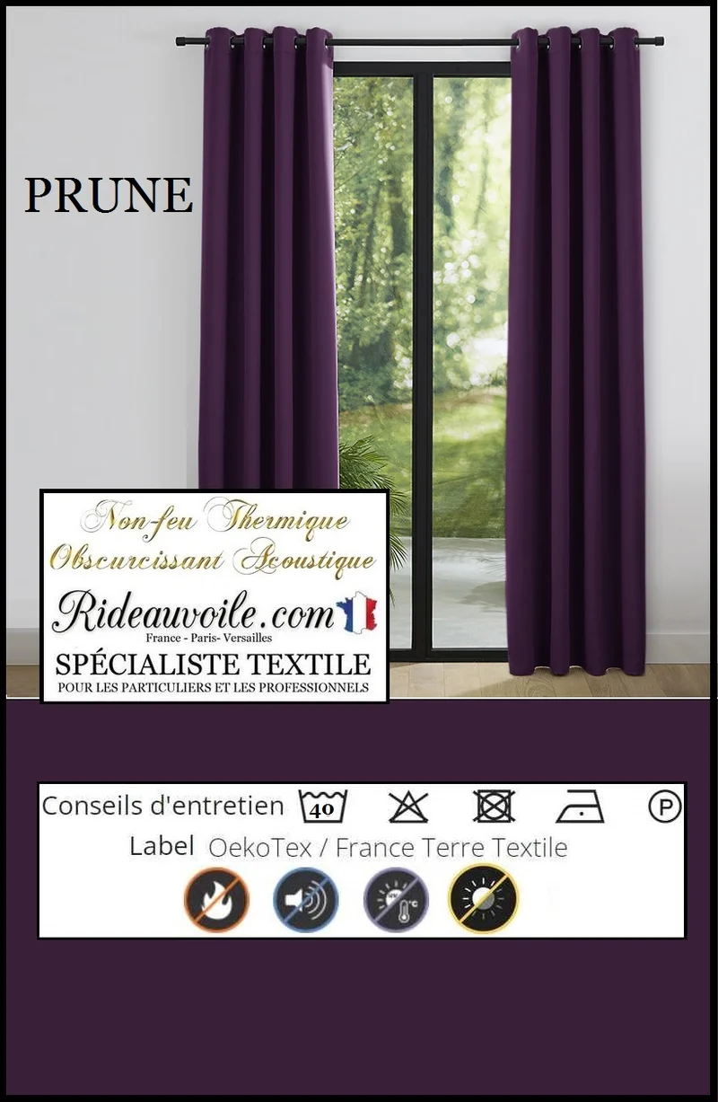 Occultant ignifugé thermique phonique tissu ameublement acoustique 150cm