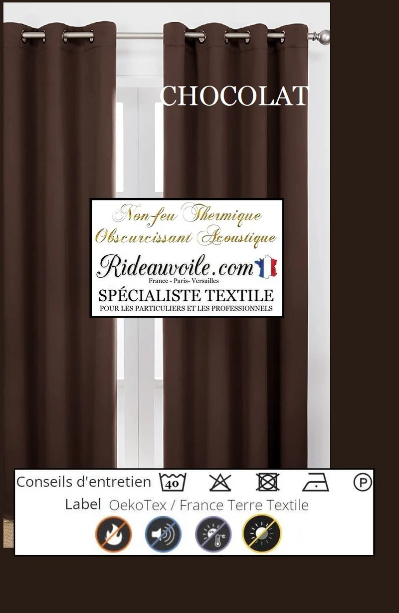 Occultant ignifugé thermique phonique tissu ameublement acoustique 150cm