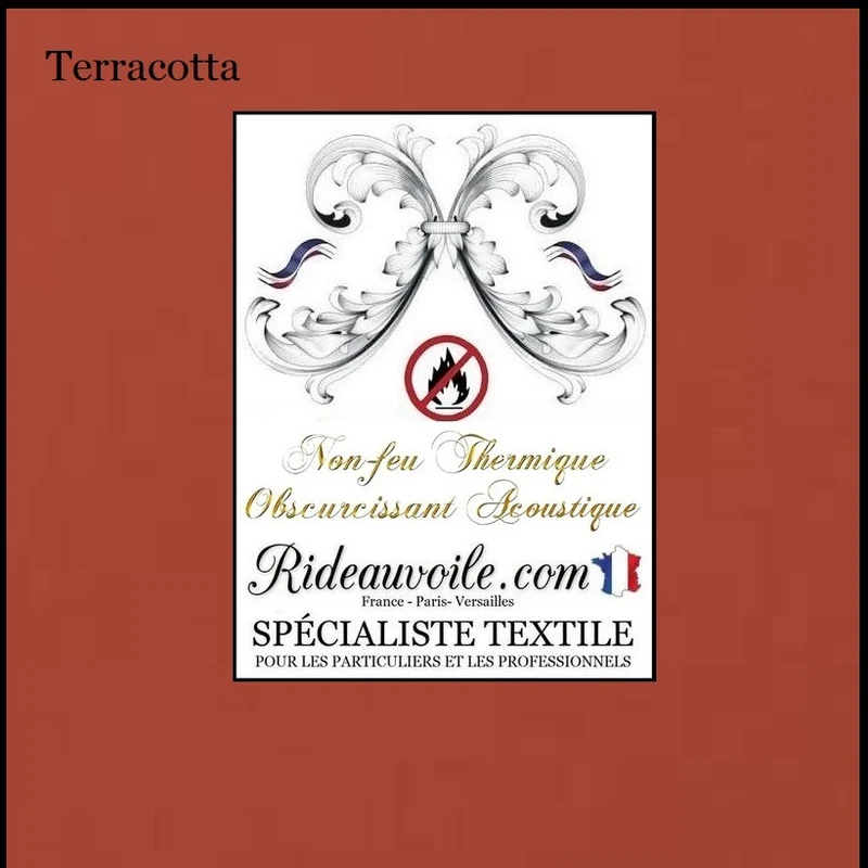 Isolant Occultant ignifugé thermique phonique tissu150cm terracotta orange