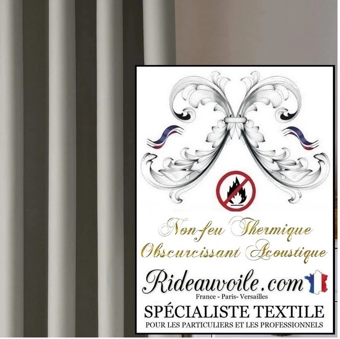 Tissu ameublement occultant gris isolant thermique phonique MA SATINÉ mètre 290cm