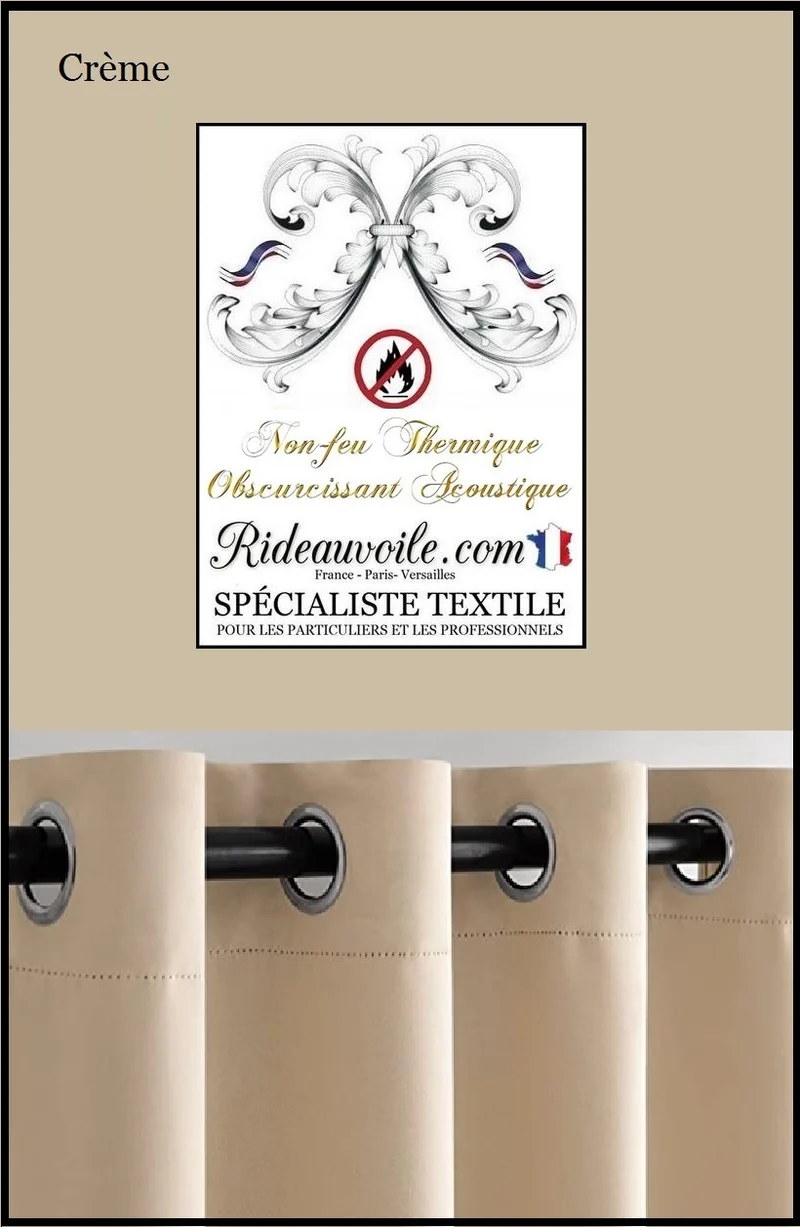 Tissu beige occultant isolant thermique phonique acoustique mètre 150cm