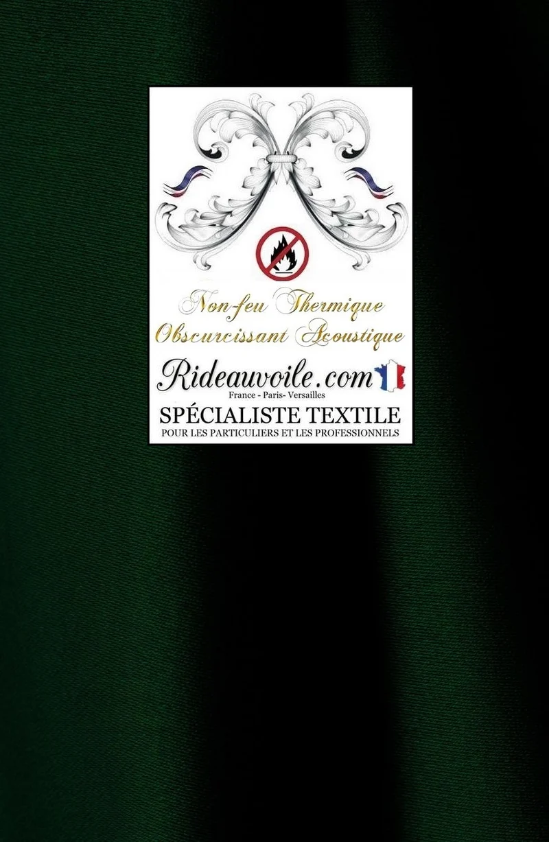 Tissu vert assombrissant isolant thermique phonique acoustique mètre