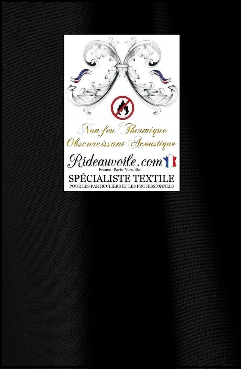 Tissu NOIR assombrissant isolant thermique phonique acoustique mètre