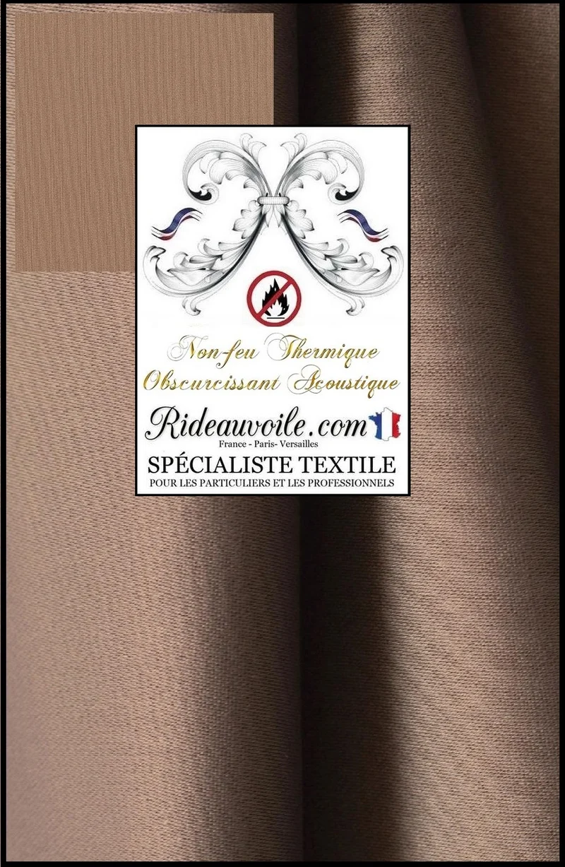 Tissu beige assombrissant isolant thermique phonique acoustique mètre
