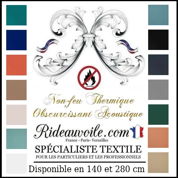 Tissu ameublement isolant thermique phonique acoustique mètre rideau 140cm