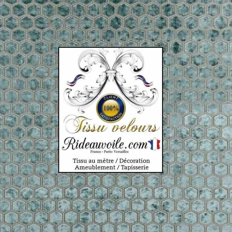 Jacquard ameublement velours vert motif brodé tissu au mètre rideau canapé murale
