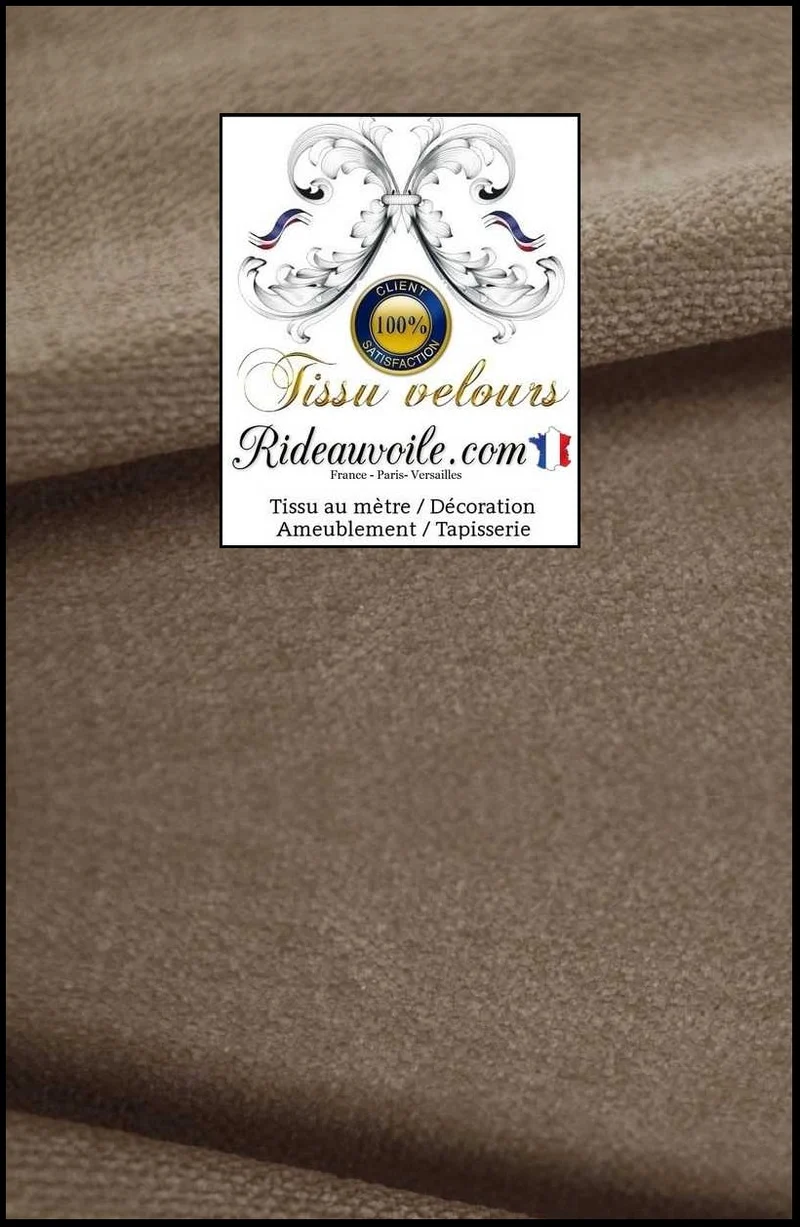 Boutique velours châtain marron tissu ameublement mètre rideau canapé