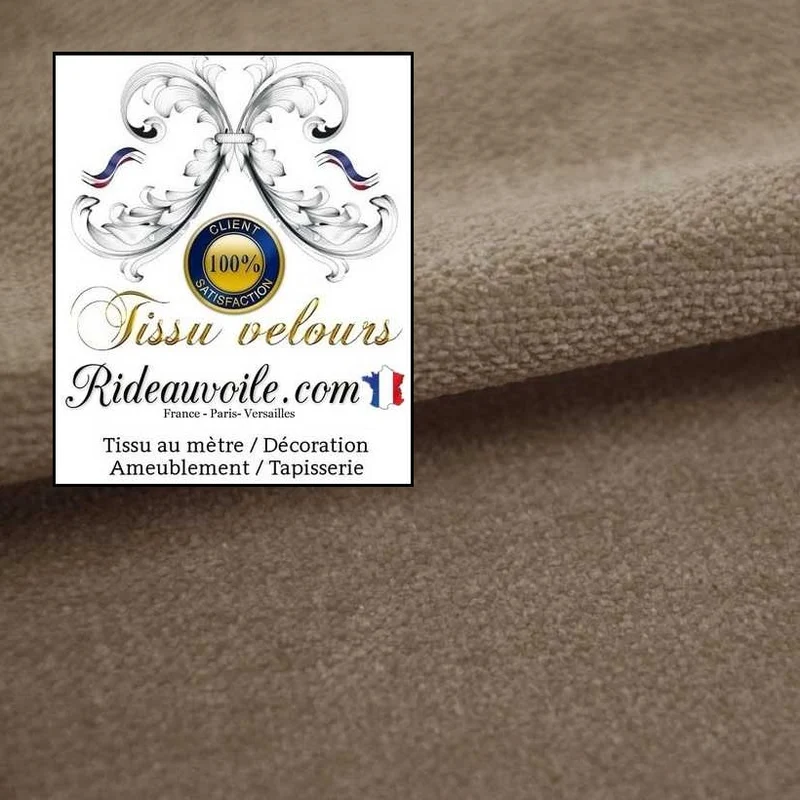 Boutique velours châtain marron tissu ameublement mètre rideau canapé