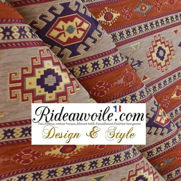 Tissu ameublement tapisserie kilim orient motif Bohémien mètre