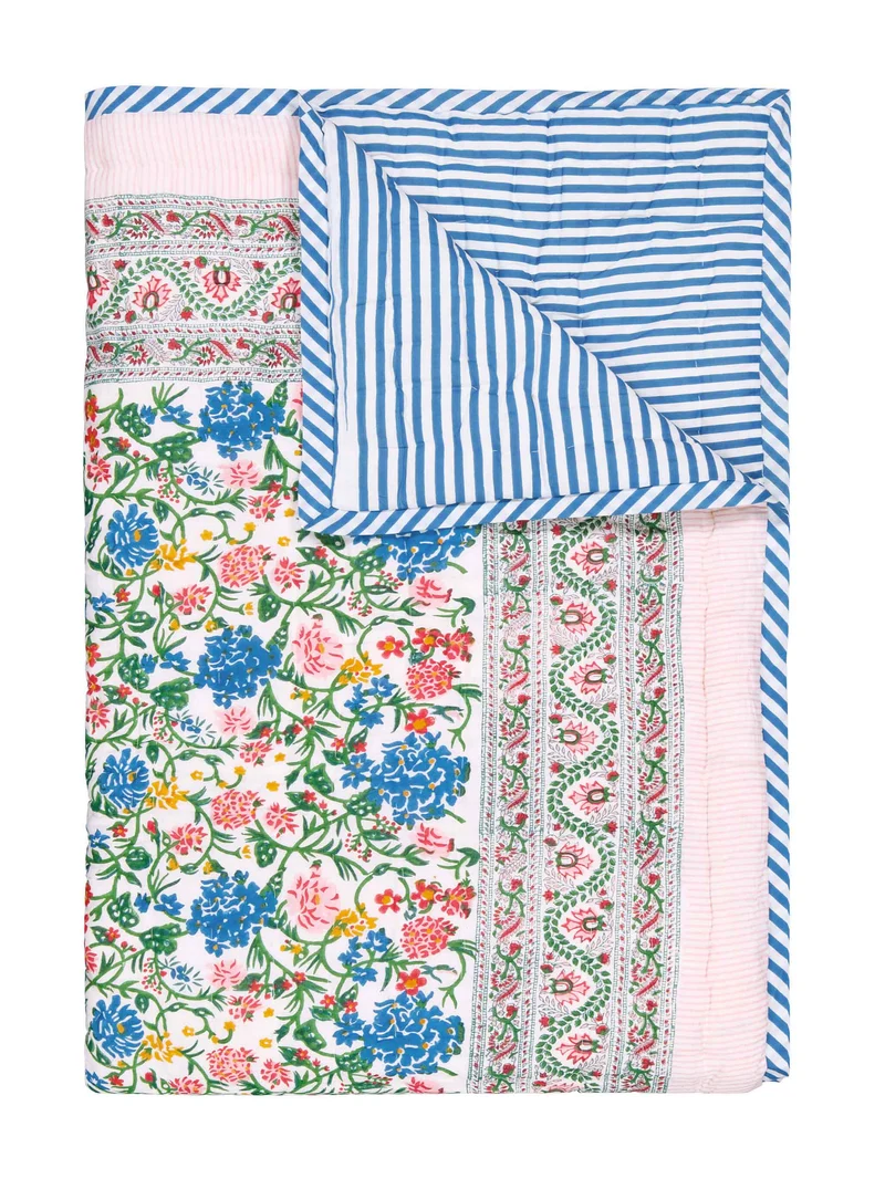 Plaid matelassé réversible sarong