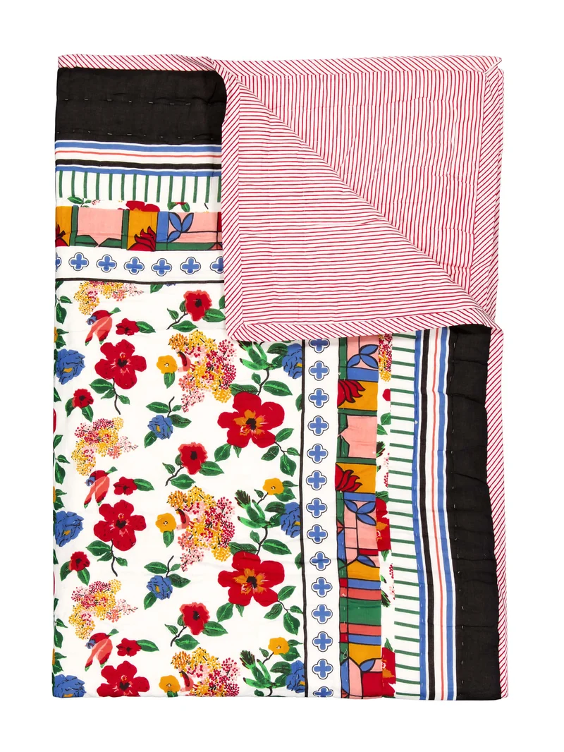 Plaid matelassé réversible sarong