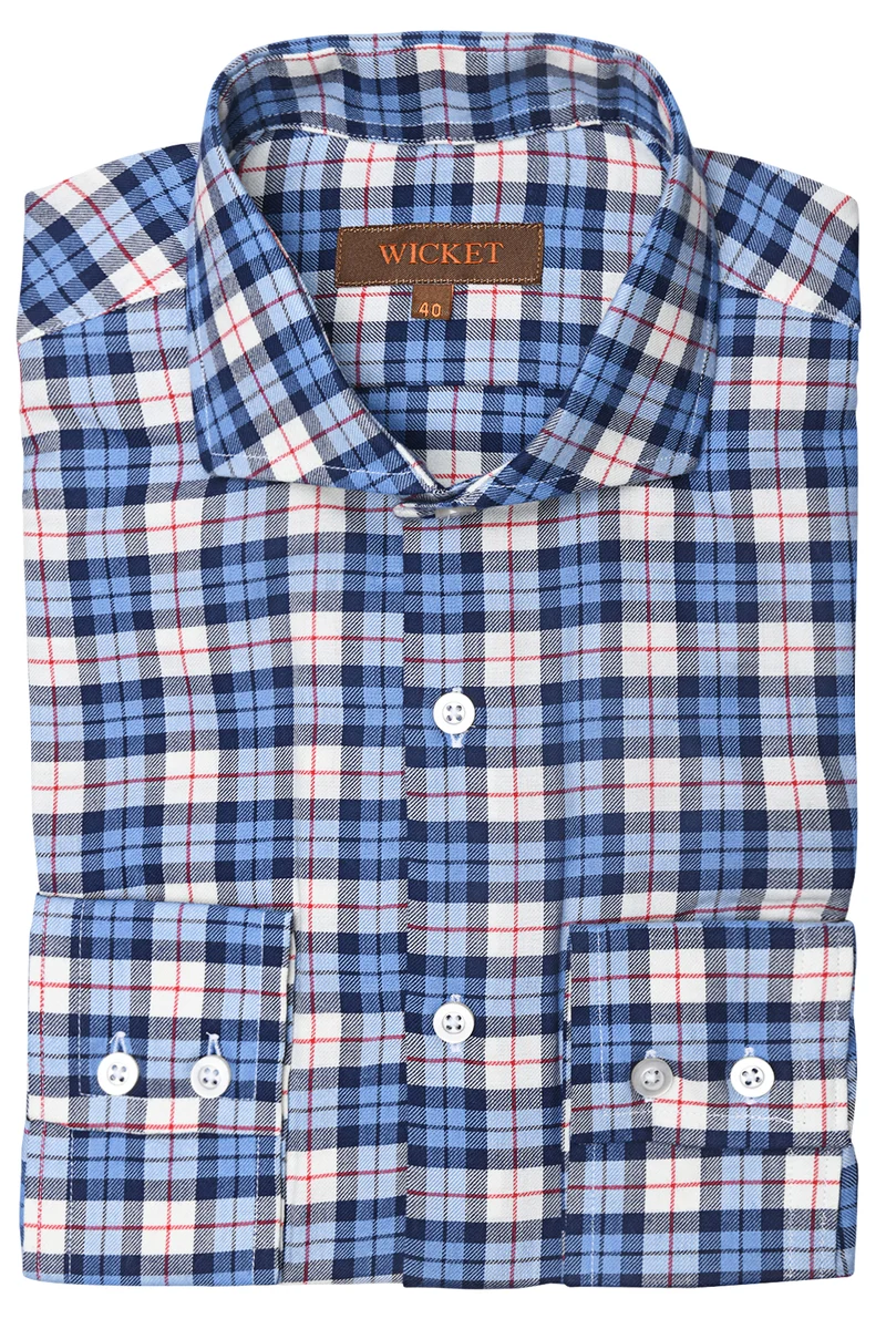 La Flanelle de Coton à Carreaux Bleu & Bleu Ciel