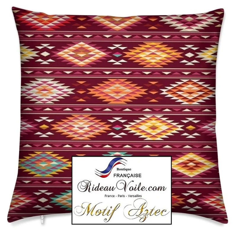 Décoration tissu ethnique design tapis kilim imprimé Aztèque mètre rideau