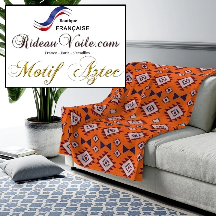 Architecte déco intérieur tissu motif Aztec ameublement Aztèques mètre tapisserie rideau