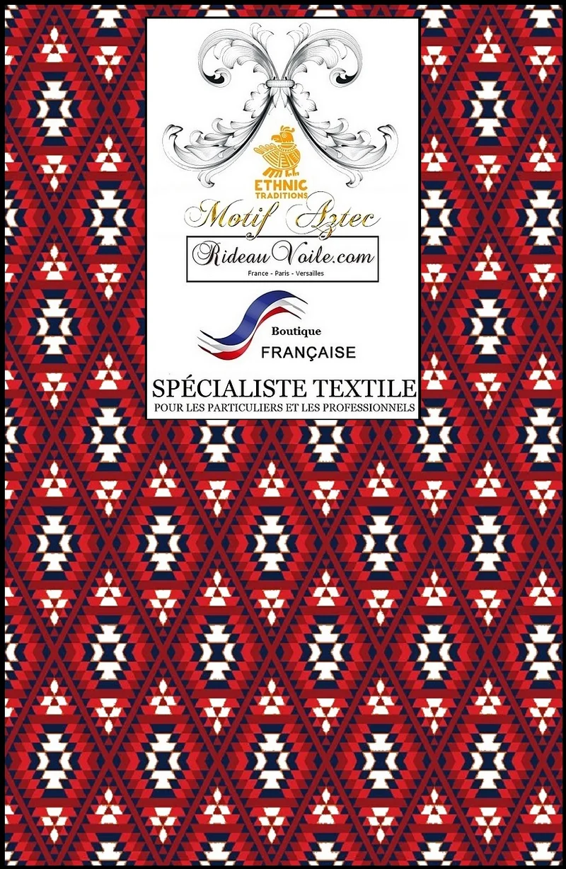 Tissu ameublement mexicain mètre imprimé Aztèque ethnique tribal rideau