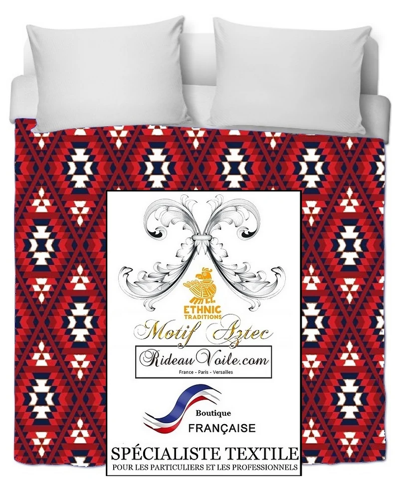 Tissu ameublement mexicain mètre imprimé Aztèque ethnique tribal rideau