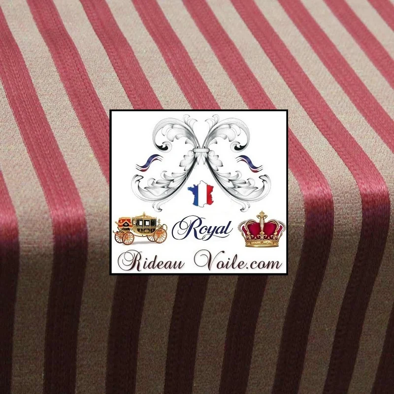 Tissu rayé ameublement mètre Jacquard tapisserie bordeaux décoration rideau
