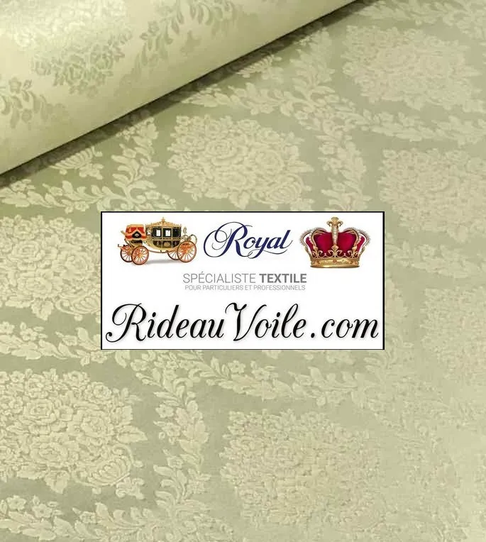 Tissu Damasco Jacquard mètre Tapisserie décoration Baroque rideau vert