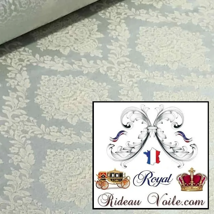 Tissu ameublement Tapisserie Jacquard Damasco mètre rideau Baroque Bleu