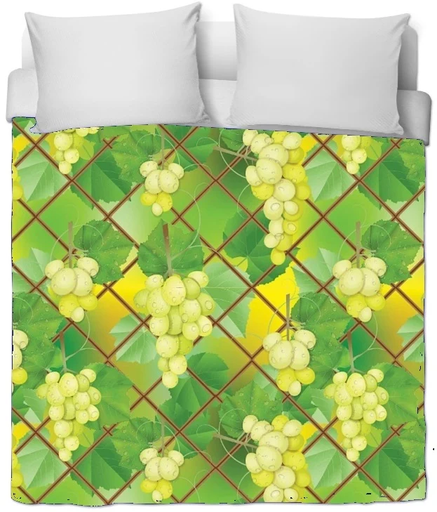 Feuilles verte vigne grappe de raisin blanc tissu ameublement au mètre rideau
