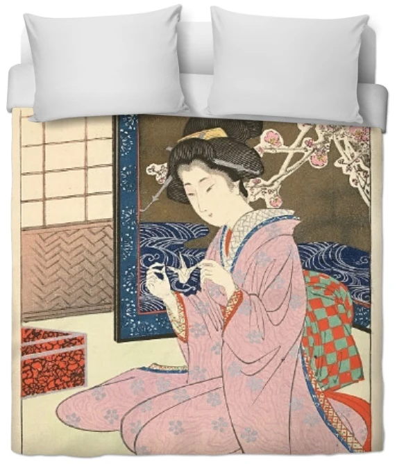 Tissu japonais panneau imprimé asiatique tapisserie ameublement au mètre déco rideau