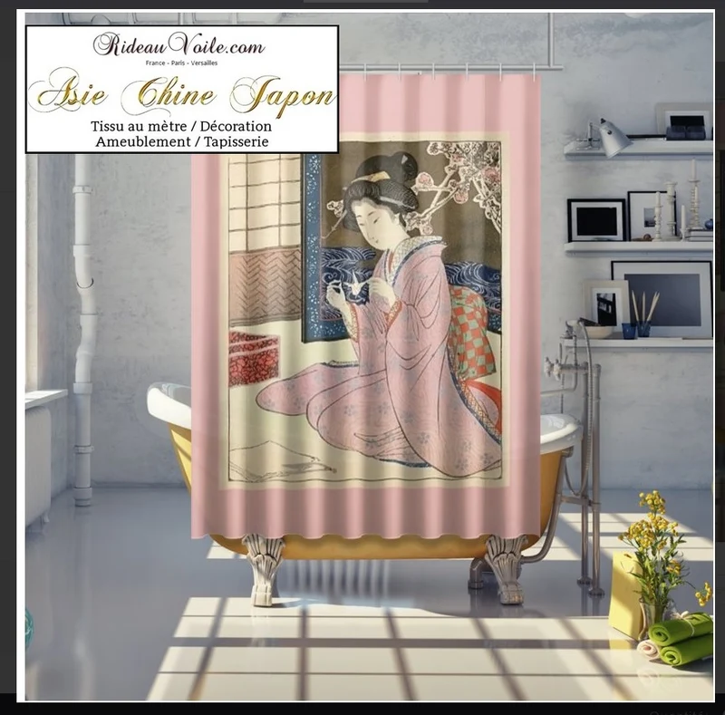 Tissu japonais panneau imprimé asiatique tapisserie ameublement au mètre déco rideau