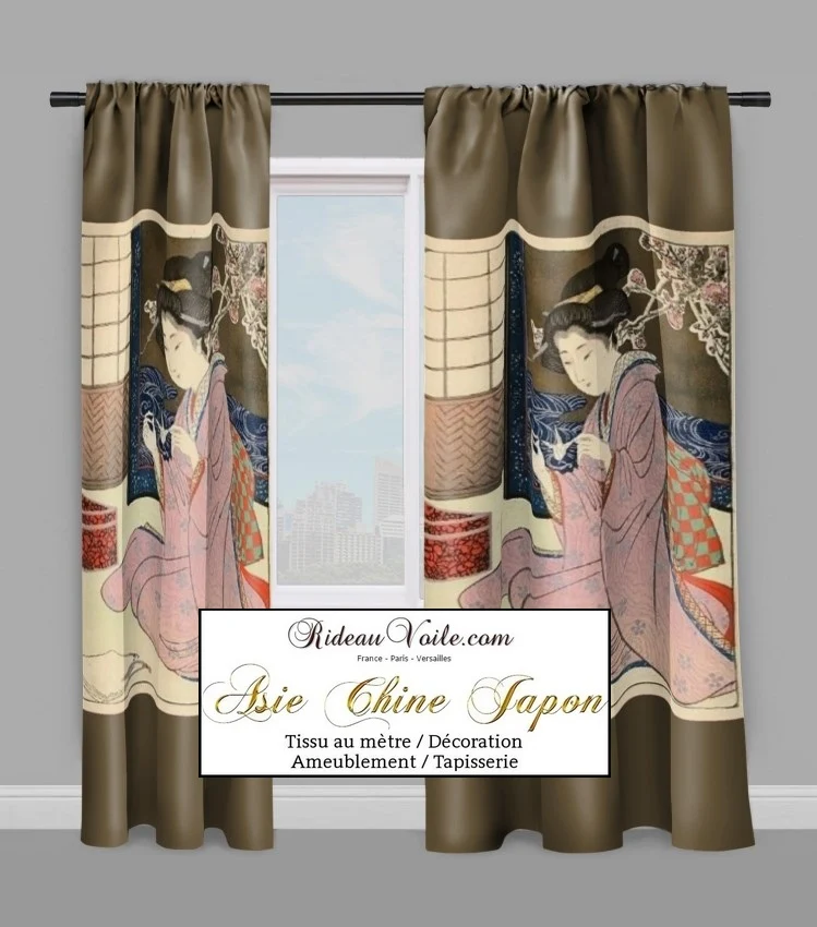 Luxe intérieur boutique décoration motif Estampes Geisha Art Japonais tissu au mètre