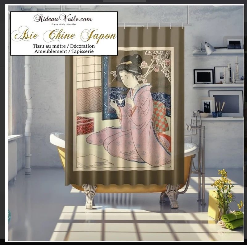 Luxe intérieur boutique décoration motif Estampes Geisha Art Japonais tissu au mètre