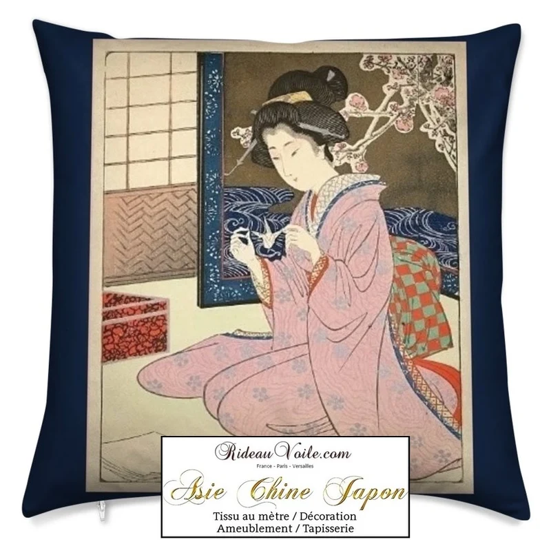 Architecture d'intérieur Palais de Tokyo motif estampes Geisha Art Japonais tissu au mètre